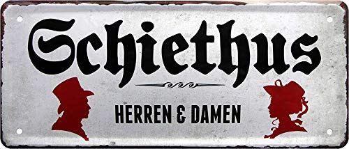 Blechschilder Lustiger Ruhrpott Spruch “Schiethus Herren & Damen” Deko Humor Wc Klo Toilette Badezimmer Türschild Metallschild Schild Ruhrdeutsch 28x12 cm von schilderkreis24