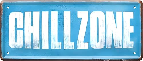 schilderkreis24 - Chillzone Blechschild 28 x 12 cm – Originelles Vintage Deko-Schild für Wohnzimmer, Bar, Partyraum & mehr von schilderkreis24