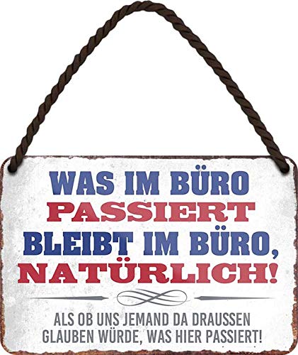 Blechschilder Lustiger Spruch: “was IM BÜRO PASSIERT .” Deko Hängeschild Tür Arbeit Schild Hauseingang Eingang Hängeschild für Shop Geschäft Witziges Geschenk zum Geburtstag oder Weihnachten 18x12 cm Blechschilder Lustiger Spruch: “was IM BÜRO PASSIERT .” Deko Hängeschild Tür Arbeit Schild Hauseingang Eingang Hängeschild für Shop Geschäft Witziges Geschenk zum Geburtstag oder Weihnachten 18x12 cm von schilderkreis24
