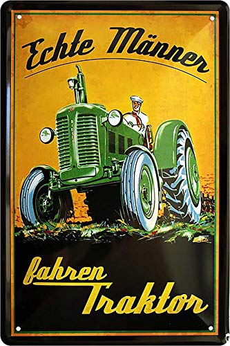 schilderkreis24 - Blechschilder Lustiger Traktor Spruch: “ECHTE MÄNNER Fahren Traktor“ Deko Geschenkidee Bauern Trecker Fans 20x30 cm von schilderkreis24