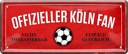 Blechschilder OFFIZIELLER KÖLN Fan Metallschild für Fußball Begeisterte Deko Artikel Schild Geschenkidee 28x12 cm von schilderkreis24