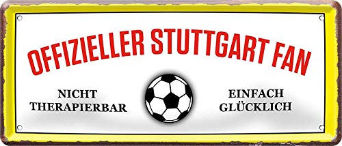 schilderkreis24 - Blechschilder OFFIZIELLER Stuttgart Fan Metallschild für Fußball Begeisterte Deko Artikel Schild Geschenkidee 28x12 cm von schilderkreis24