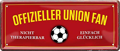 schilderkreis24 - Blechschild "Union Fan" - Fußball-Leidenschaft im Retro-Stil - 28x12 cm von schilderkreis24