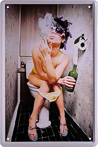 Blechschilder Pin Up Pinup „Toilette“ Hot Sexy Girl Lady Retro Reklame Werbeschild Deko Dekoration Metallschild Vintage Schild Geschenk zum Geburtstag oder Weihnachten C0321 20x30 cm von schilderkreis24