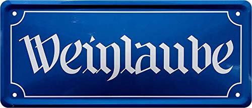 schilderkreis24 - Blechschilder "Weinlaube" Schild Deko Metallschild Türschild für Pub Theke Kneipe Bar Geschenkidee 28x12 cm von schilderkreis24
