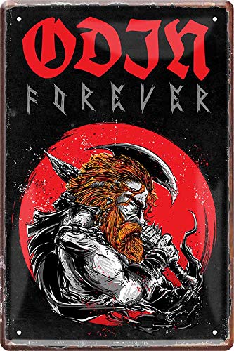 schilderkreis24 - Wikinger Spruch: ”Odin Forever“ Deko Schild Metallschild Garage Walhalla Vikinger Tür Geschenk zum Geburtstag oder Weihnachten 20x30 von schilderkreis24