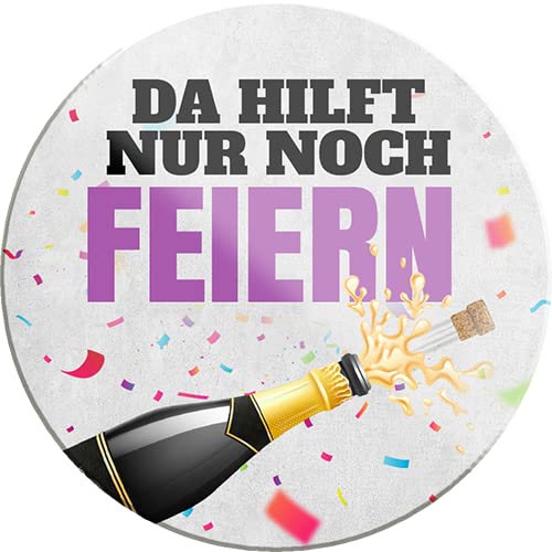 Schilderkreis24 – Lustiger Spruch “Da hilft nur noch Feiern“ Magnet Saufen Alkohol Deko Kühlschrankmagnet Humor witzige Geschenkidee Geburtstag Weihnachten 8x8 cm von schilderkreis24