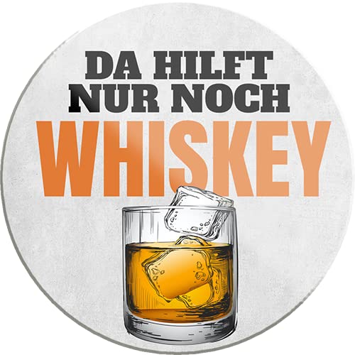 Schilderkreis24 – Lustiger Spruch “Da hilft nur noch Whiskey“ Magnet Alkohol Trinken Deko Kühlschrankmagnet Humor witzige Geschenkidee Geburtstag Weihnachten 8x8 cm von schilderkreis24