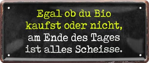 schilderkreis24 – Blechschild „Egal ob du Bio kaufst oder nicht, am Ende des Tages ist alles Scheiße.“ – Humorvolles Metallschild für Küchen und Essbereiche 28x12cm schilderkreis24 – Blechschild „Egal ob du Bio kaufst oder nicht, am Ende des Tages ist alles Scheiße.“ – Humorvolles Metallschild für Küchen und Essbereiche 28x12cm von schilderkreis24