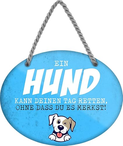 schilderkreis24 - Blechschild 18x14 cm - "Ein Hund kann deinen Tag retten, ohne dass du es merkst!" - Liebenswerte Dekoration für Hundefreunde von schilderkreis24
