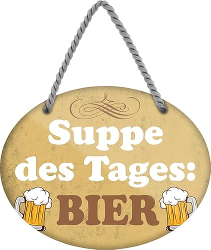 schilderkreis24 - Blechschild 18x14 cm - "Suppe des Tages: Bier" - Lustige Dekoration für Bierliebhaber von schilderkreis24