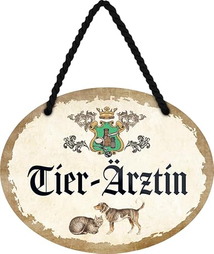 schilderkreis24 - Blechschild 18x14 cm - "Tier-Ärztin" - Perfekte Dekoration für Tierärztinnen und Tierliebhaber von schilderkreis24