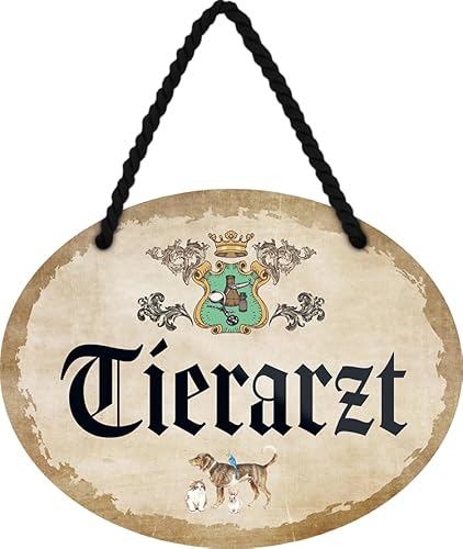 schilderkreis24 - Blechschild 18x14 cm - "Tierarzt" - Perfekte Dekoration für Tierarztpraxen und Tierliebhaber von schilderkreis24