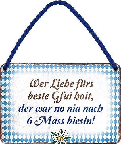 schilderkreis24 – Blechschild Bayrischer Spruch “6 Mass Biesln“ Deko Geschenkidee Mann Frau 18x12cm schilderkreis24 – Blechschild Bayrischer Spruch “6 Mass Biesln“ Deko Geschenkidee Mann Frau 18x12cm von schilderkreis24