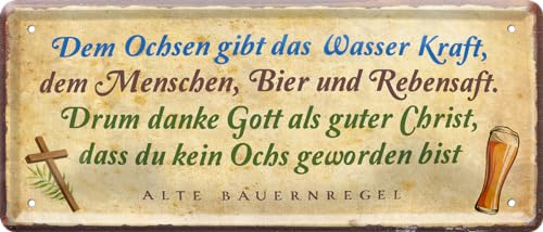 schilderkreis24 – Blechschild "Dem Ochsen gibt das Wasser Kraft" - Rustikale Landhaus-Dekoration 28x12cm schilderkreis24 – Blechschild "Dem Ochsen gibt das Wasser Kraft" - Rustikale Landhaus-Dekoration 28x12cm von schilderkreis24