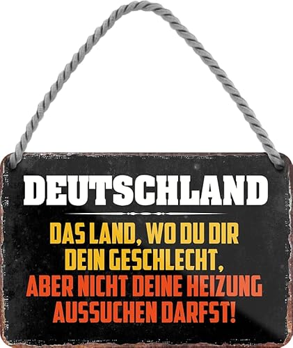 schilderkreis24 - Blechschild "Geschlecht & Heizung" - Gesellschaftskritik mit Humor - 18x12 cm von schilderkreis24