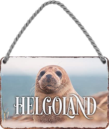 schilderkreis24 – Blechschild ”Helgoland“ Insel Meer Strand Ausflugsziel Deko Schild Urlaub Reisen Landschaft Metallschild Retro Türschild Vintage Geburtstag Weihnachten 18x12 cm von schilderkreis24