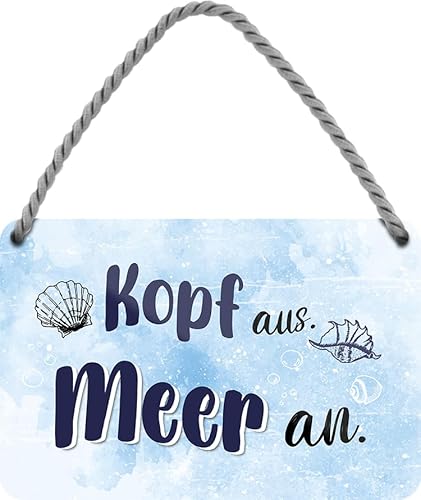 schilderkreis24 - Blechschild "Kopf aus. Meer an." - Entspannungsdekor - 18x12 cm von schilderkreis24