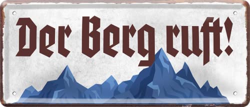 schilderkreis24 – Blechschild Lustiger Berg Spruch “Der Berg Ruft!“ Deko Humor Türschild Berg Mountains Metallschild Schild Geschenk Geburtstag oder Weihnachten 28x12 cm von schilderkreis24