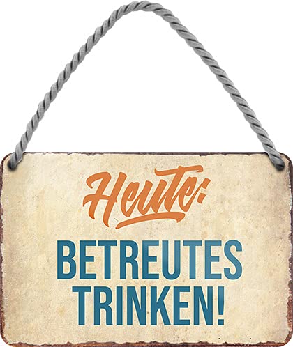 schilderkreis24 – Blechschild Lustiger Bier Spruch “ Heute: Betreutes Trinken! “ Deko Küche Bar Theke Biergarten Stammtisch Kneipe Humor witzige Geschenkidee Geburtstag Weihnachten 18x12 cm von schilderkreis24