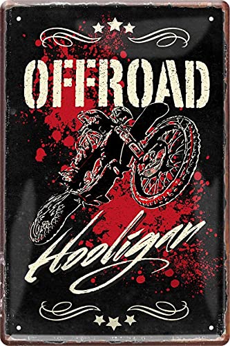 schilderkreis24 – Blechschild Lustiger Biker Spruch Offroad Hooligan Deko Metallschild Motorrad Schild Garage Werkstatt Geschenkidee 20x30 cm von schilderkreis24