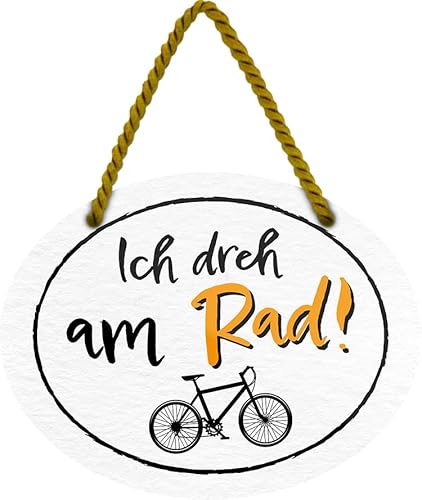schilderkreis24 – Blechschild Lustiger Fahrrad Spruch “Ich dreh am Rad!“ Deko Geschenkidee Mann Frau 18x14cm von schilderkreis24
