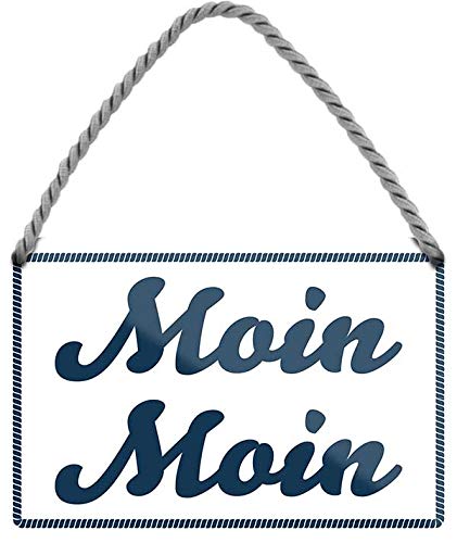 schilderkreis24 - Blechschild Lustiger Nordsee Ostsee Spruch Moin Moin Urlaub Deko Hängeschild Meer Strand Schild Witziges Geschenkidee 18x12 cm schilderkreis24 - Blechschild Lustiger Nordsee Ostsee Spruch Moin Moin Urlaub Deko Hängeschild Meer Strand Schild Witziges Geschenkidee 18x12 cm von schilderkreis24