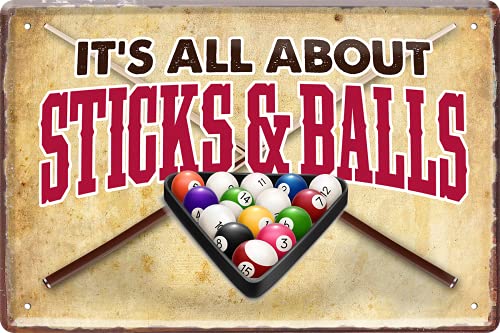 schilderkreis24 – Blechschild Lustiger Pool Spruch “Its All About Sticks & Balls“ Deko Billard Garage Metallschild Kneipe Theke Bar Pub Vintage Retro Geschenkidee Geburtstag Weihnachten 20x30 cm schilderkreis24 – Blechschild Lustiger Pool Spruch “Its All About Sticks & Balls“ Deko Billard Garage Metallschild Kneipe Theke Bar Pub Vintage Retro Geschenkidee Geburtstag Weihnachten 20x30 cm von schilderkreis24