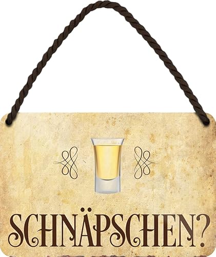 schilderkreis24 – Blechschild Lustiger Schnaps Spruch “Schnäpschen?“ Deko Küche Bar Theke Biergarten Stammtisch Kneipe Humor witzige Geschenkidee Geburtstag Weihnachten 18x12 cm von schilderkreis24