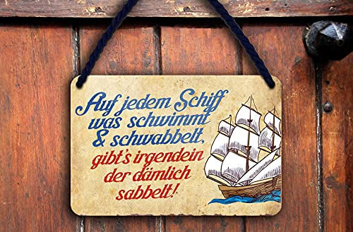 schilderkreis24 – Blechschild Lustiger Seemanns Spruch “Auf jedem Schiff schwimmt. sabbelt“ Deko Boot See Schiffsführer Geschenkidee Anker Hafen Schiff Witzige Geschenkidee 18x12 cm schilderkreis24 – Blechschild Lustiger Seemanns Spruch “Auf jedem Schiff schwimmt. sabbelt“ Deko Boot See Schiffsführer Geschenkidee Anker Hafen Schiff Witzige Geschenkidee 18x12 cm von schilderkreis24