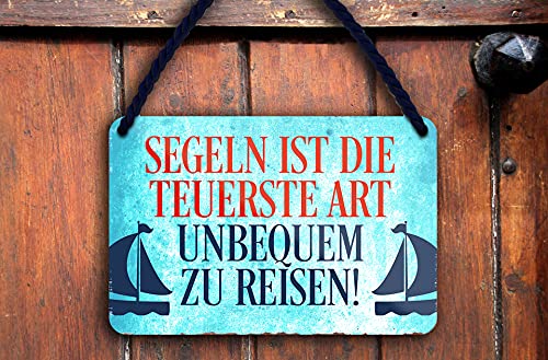 schilderkreis24 – Blechschild Lustiger Seemanns Spruch “Segeln ist die teuerste Art. Reisen!“ Deko Boot See Kapitän Skipper Geschenkidee Anker Hafen Schiff Witzige Geschenkidee 18x12 cm schilderkreis24 – Blechschild Lustiger Seemanns Spruch “Segeln ist die teuerste Art. Reisen!“ Deko Boot See Kapitän Skipper Geschenkidee Anker Hafen Schiff Witzige Geschenkidee 18x12 cm von schilderkreis24