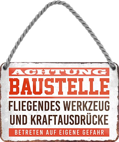 schilderkreis24 – Blechschild Lustiger Spruch “Achtung Baustelle. Werkzeug“ Deko Garage Metallschild Werkstatt Vintage Retro Geschenkidee Geburtstag Weihnachten Mechaniker Schrauber 18x12 cm schilderkreis24 – Blechschild Lustiger Spruch “Achtung Baustelle. Werkzeug“ Deko Garage Metallschild Werkstatt Vintage Retro Geschenkidee Geburtstag Weihnachten Mechaniker Schrauber 18x12 cm von schilderkreis24