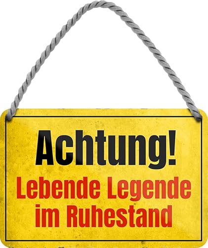 schilderkreis24 – Blechschild Lustiger Spruch “Achtung lebende Legende im Ruhestand“ Deko Großeltern Rentner Geschenkidee Mann Frau 18x12 cm von schilderkreis24