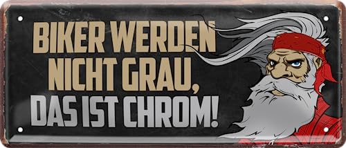 schilderkreis24 – Blechschild Lustiger Spruch “Biker werden nicht Grau!“ Deko Geschenkidee Mann Frau 28x12cm schilderkreis24 – Blechschild Lustiger Spruch “Biker werden nicht Grau!“ Deko Geschenkidee Mann Frau 28x12cm von schilderkreis24
