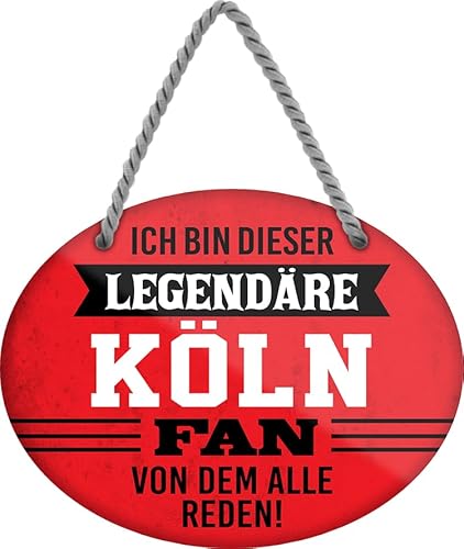 schilderkreis24 – Blechschild Lustiger Spruch Deko Artikel Sport Verein Geschenkidee Männer Club Fußball (Ich bin dieser legendäre Köln Fan 18x14cm) von schilderkreis24