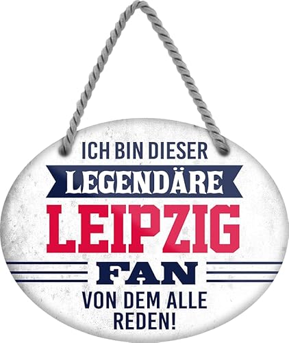 schilderkreis24 – Blechschild Lustiger Spruch Deko Artikel Sport Verein Geschenkidee Männer Club Fußball (Ich bin dieser legendäre Leipzig Fan 18x14cm) von schilderkreis24