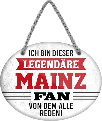 schilderkreis24 – Blechschild Lustiger Spruch Deko Artikel Sport Verein Geschenkidee Männer Club Fußball (Ich bin dieser legendäre Mainz Fan 18x14cm) von schilderkreis24