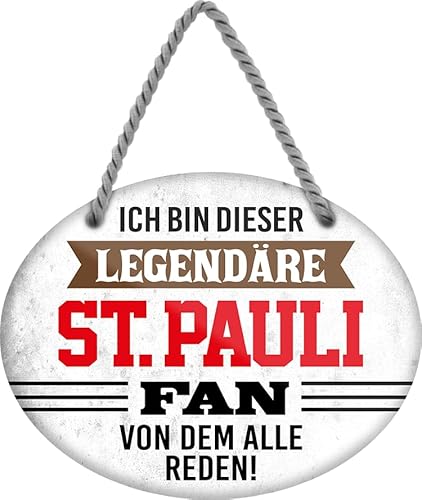 schilderkreis24 – Blechschild Lustiger Spruch Deko Artikel Sport Verein Geschenkidee Männer Club Fußball Fan (Ich bin dieser legendäre St. Pauli Fan 18x14cm) von schilderkreis24