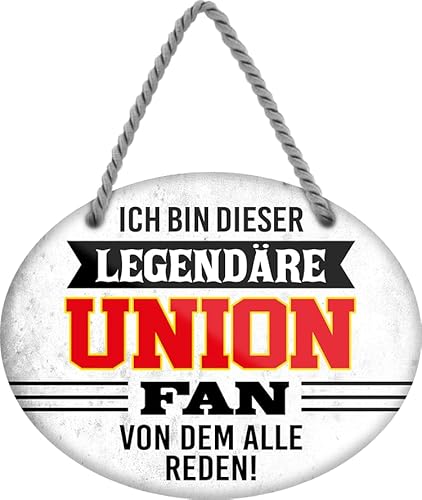 schilderkreis24 – Blechschild Lustiger Spruch Deko Artikel Sport Verein Geschenkidee Männer Club Fußball Fan (Ich bin dieser legendäre Union Fan 18x14cm) von schilderkreis24