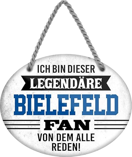 schilderkreis24 – Blechschild Lustiger Spruch Deko Artikel Sport Verein Geschenkidee Männer Club Fußball Fan (Ich bin dieser legendäre Bielefeld Fan 18x14cm) von schilderkreis24