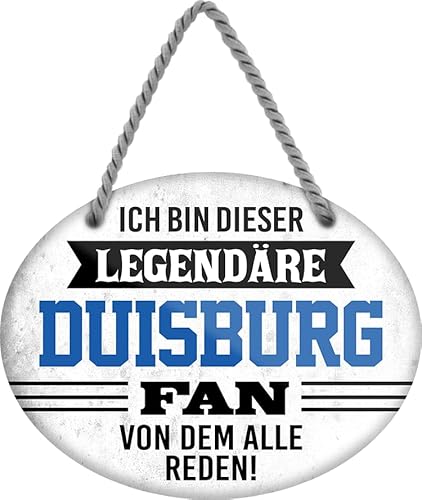 schilderkreis24 – Fußballschild Deko Garage Artikel Sport Verein Geschenkidee Club Weihnachten Fußball Fan Liebhaber Begeisterte 18x12 cm (Ich bin dieser legendäre Duisburg Fan) von schilderkreis24