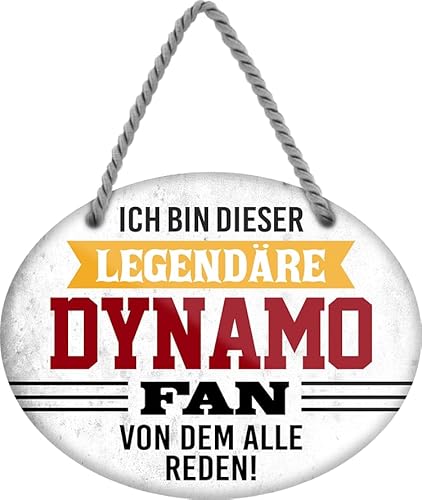 schilderkreis24 – Blechschild Lustiger Spruch Deko Artikel Sport Verein Geschenkidee Männer Club Fußball Fan 18x14 cm (Ich bin dieser legendäre Dynamo Fan) von schilderkreis24
