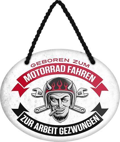schilderkreis24 – Blechschild Lustiger Spruch “Geboren zum Motorrad fahren“ Deko Geschenkidee Mann Frau 18x14cm schilderkreis24 – Blechschild Lustiger Spruch “Geboren zum Motorrad fahren“ Deko Geschenkidee Mann Frau 18x14cm von schilderkreis24