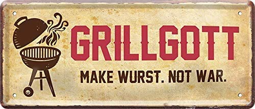 schilderkreis24 Blechschilder Kollektion 28x12cm – Lustige Grillsprüche: BBQ-Deko für echte Grillmeister: (GrillGott Wurst) schilderkreis24 Blechschilder Kollektion 28x12cm – Lustige Grillsprüche: BBQ-Deko für echte Grillmeister: (GrillGott Wurst) von schilderkreis24