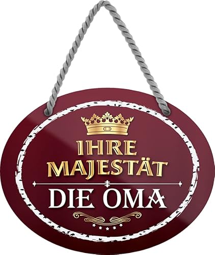 schilderkreis24 – Blechschild Lustiger Spruch “Ihre Majestät. Die Oma.“ Deko Geschenkidee Mann Frau 18x14cm von schilderkreis24