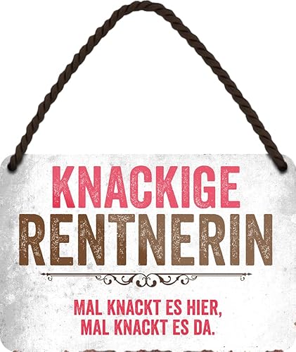 schilderkreis24 – Blechschild Lustiger Spruch “Knackige Rentnerin“ Deko Geschenkidee Mann Frau 18x12cm schilderkreis24 – Blechschild Lustiger Spruch “Knackige Rentnerin“ Deko Geschenkidee Mann Frau 18x12cm von schilderkreis24