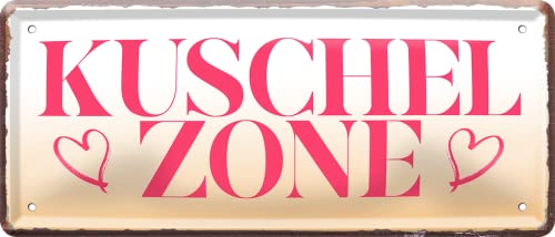 schilderkreis24 – Blechschild Lustiger Spruch “Kuschel Zone“ Deko Humor Geschenkidee Mann Frau 28x12 cm von schilderkreis24