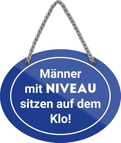 schilderkreis24 – Blechschild Lustiger Spruch “Männer mit Niveau sitzen auf dem Klo!“ Deko Toilette Geschenkidee Mann Frau 18x14cm von schilderkreis24