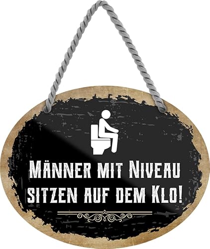 schilderkreis24 – Blechschild Lustiger Spruch “Männer mit Niveau sitzen auf dem Klo.“ Deko Toilette Geschenkidee Mann Frau 18x14cm von schilderkreis24