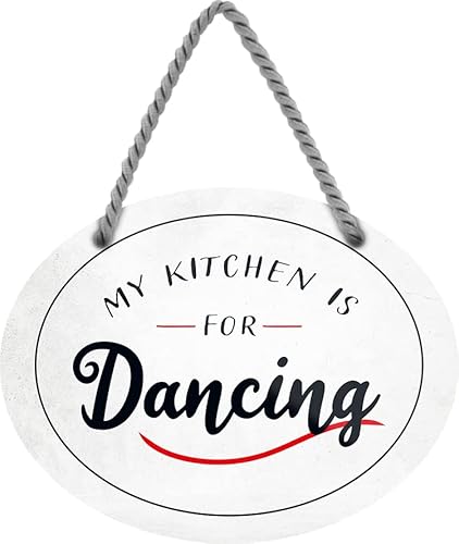 schilderkreis24 – Blechschild Lustiger Spruch “My kitchen is for Dancing“ Deko Geschenkidee Mann Frau 18x14cm von schilderkreis24